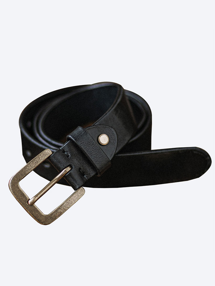 Distressed Leather Belt - Black