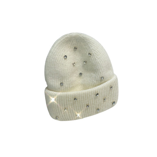 Rhinestone Beanie - Black
