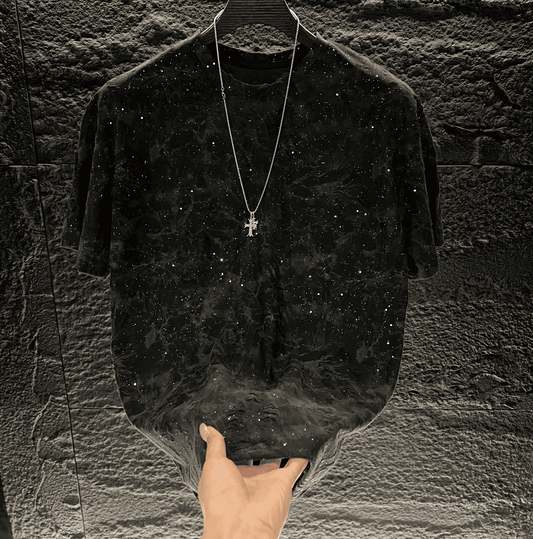 Crystal-Waterfall Ripped Short-Sleeved Top