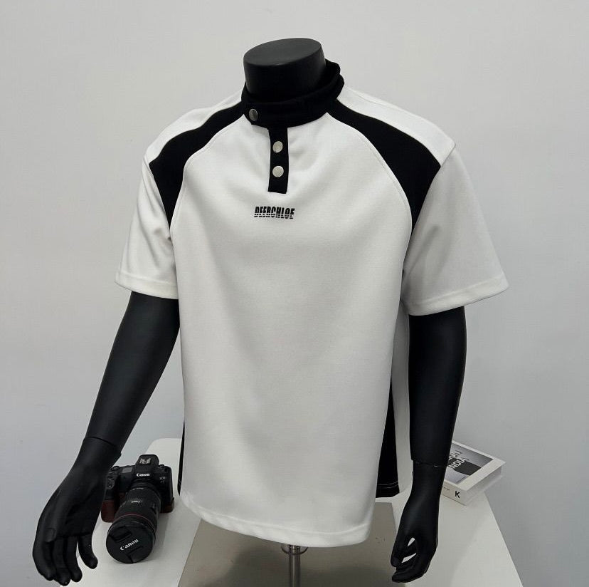 Black and White Color-Blocked Stylish T-shirt