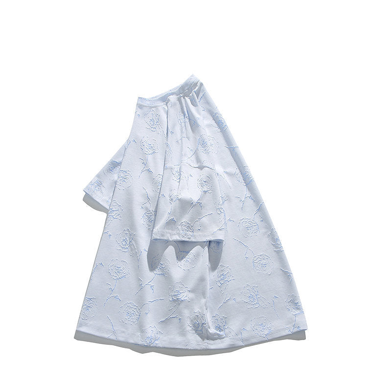 Rose Burnout Trendy Distressed T-Shirt