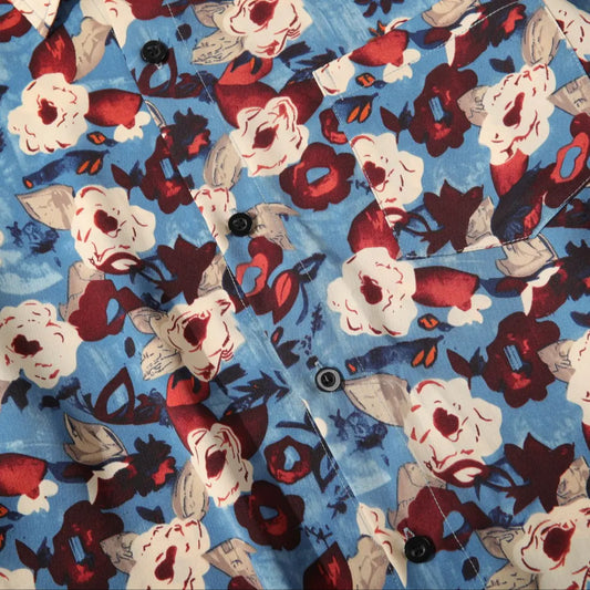 Summer Vacation Color-Blocked Floral Shirt
