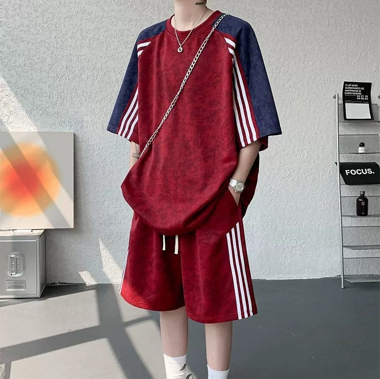 Trendy Striped Loose Casual Sportswear Set