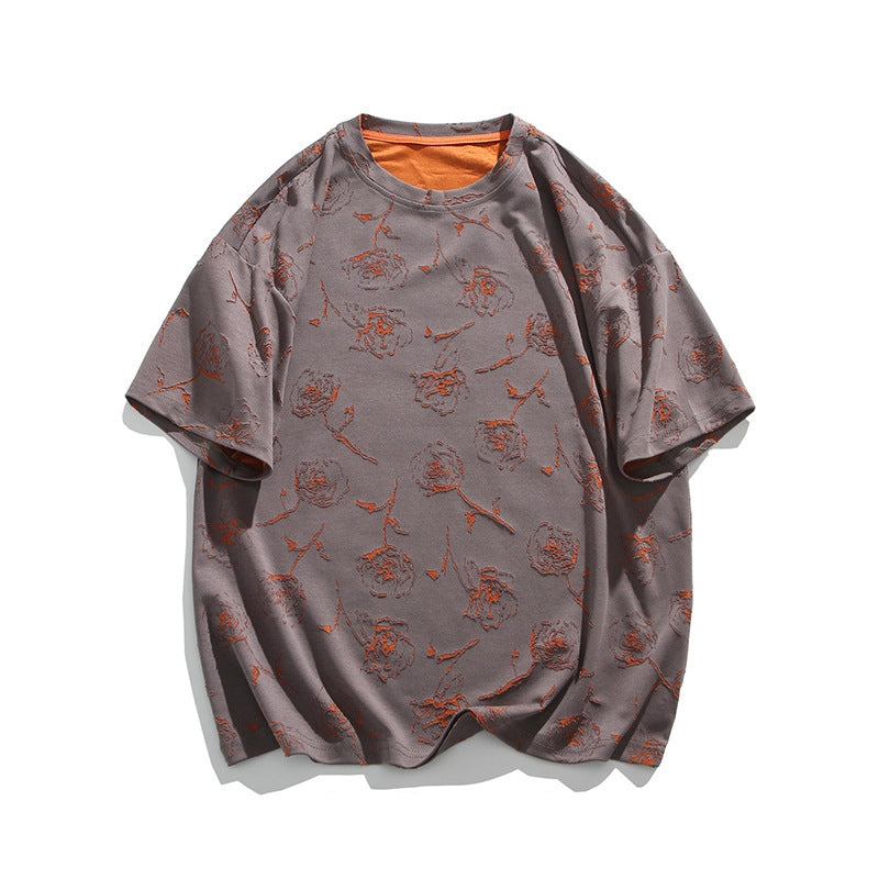 Rose Burnout Trendy Distressed T-Shirt