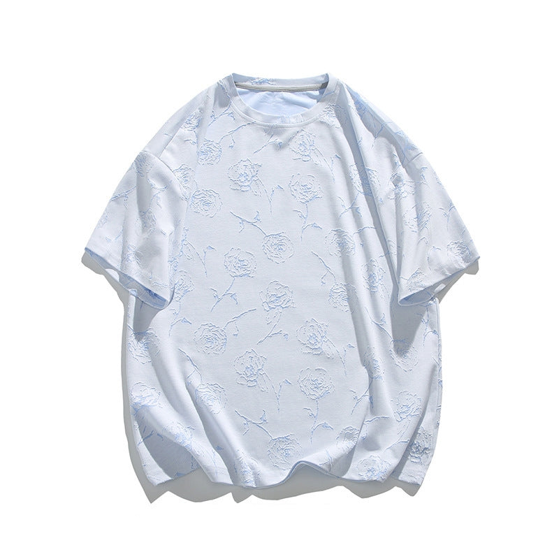 Rose Burnout Trendy Distressed T-Shirt