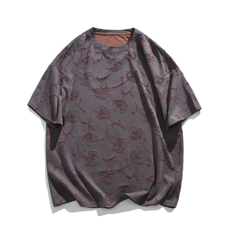 Rose Burnout Trendy Distressed T-Shirt