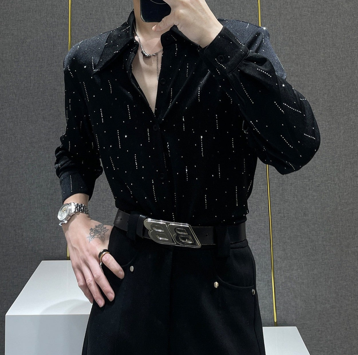 Simple Silver Shining Shirt