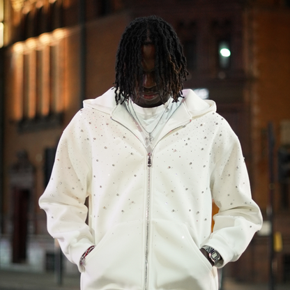 Crystal-Waterfall Galaxy Zip Up Hoodie