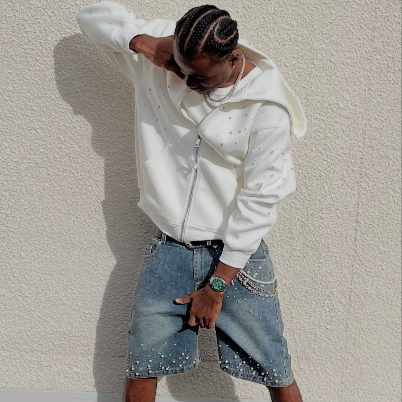 Crystal-Waterfall Galaxy Zip Up Hoodie