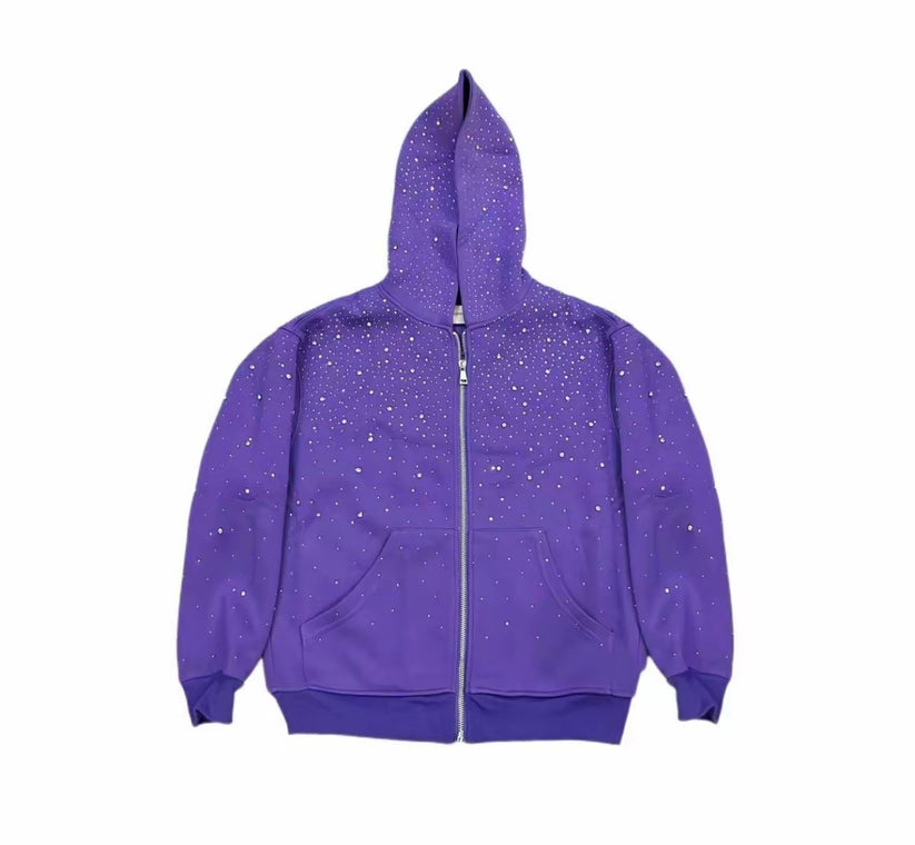 Crystal-Waterfall Galaxy Zip Up Hoodie