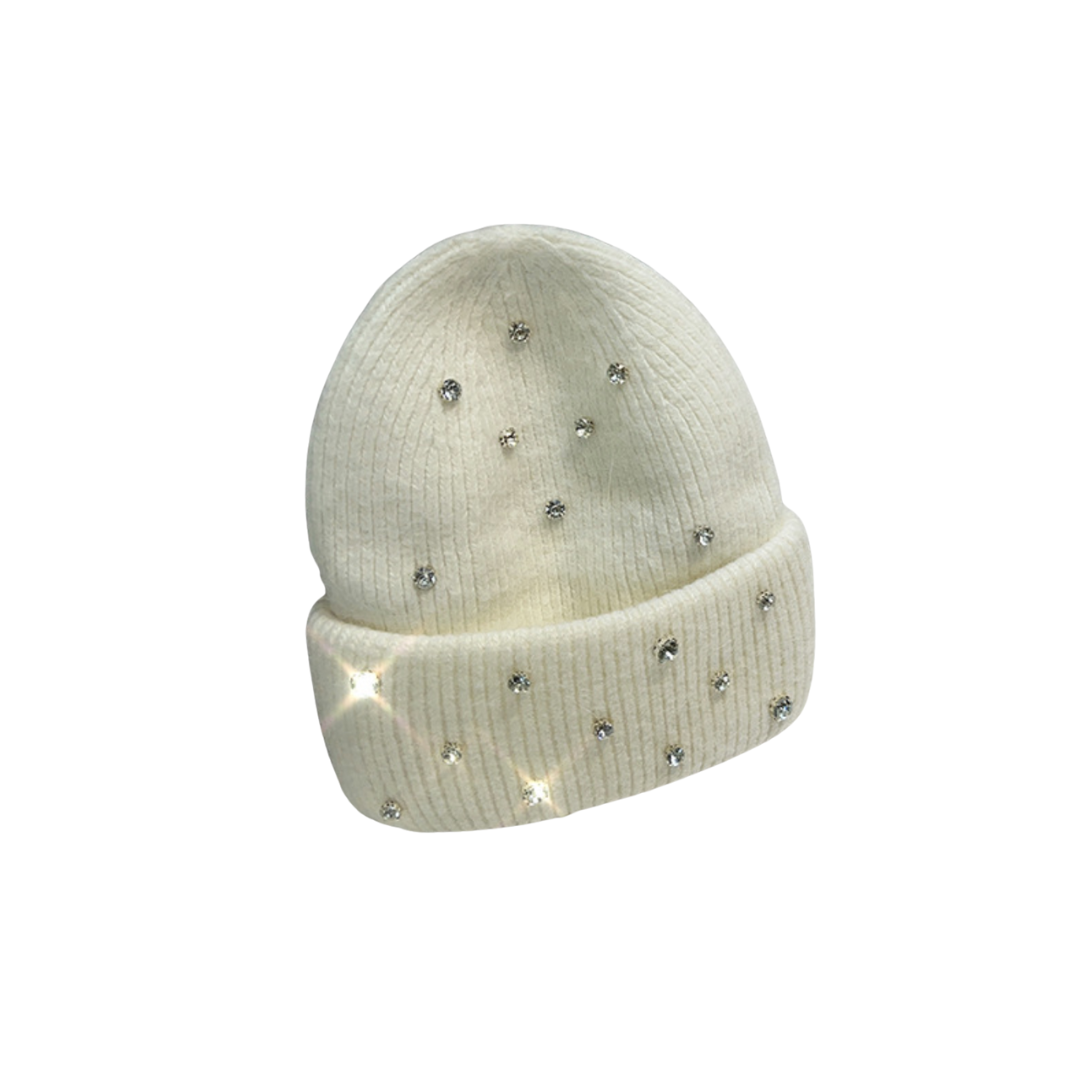 Rhinestone Beanie - Black