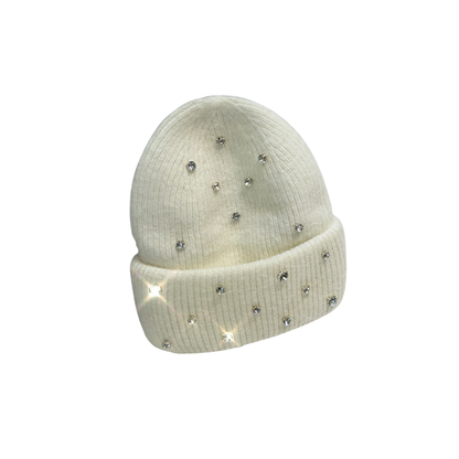 Rhinestone Beanie - Black