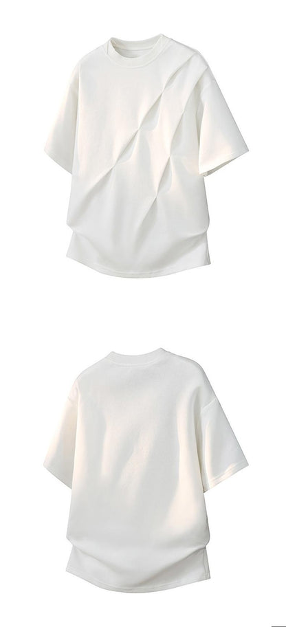 Stylish Artistic Wrinkled Short-Sleeved T-Shirt