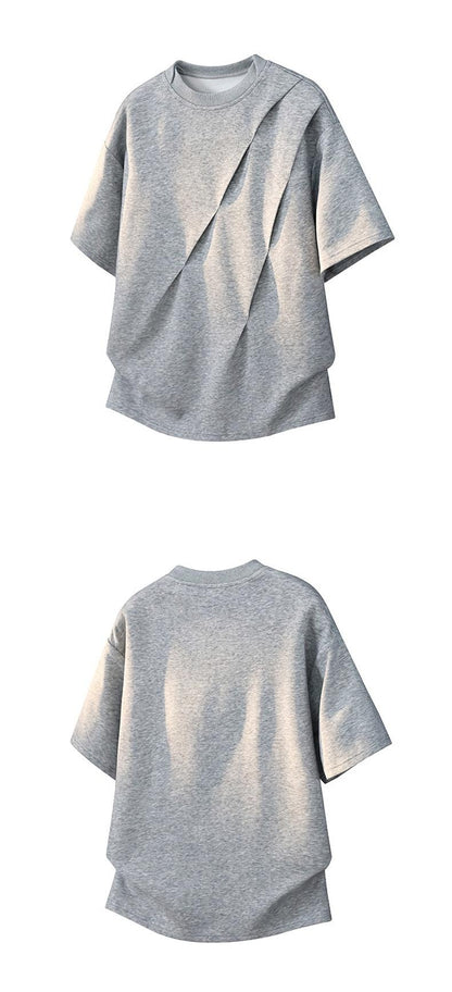Stylish Artistic Wrinkled Short-Sleeved T-Shirt