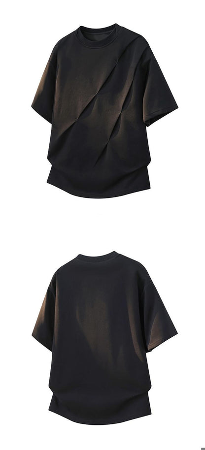 Stylish Artistic Wrinkled Short-Sleeved T-Shirt