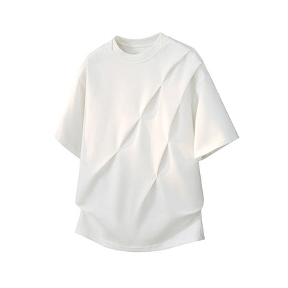 Stylish Artistic Wrinkled Short-Sleeved T-Shirt