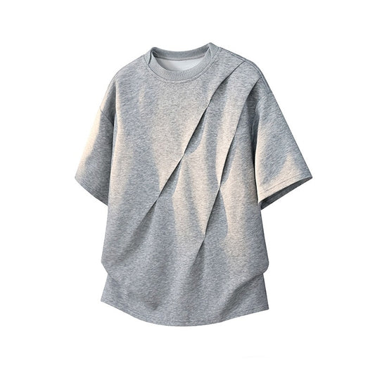 Stylish Artistic Wrinkled Short-Sleeved T-Shirt