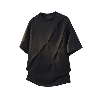Stylish Artistic Wrinkled Short-Sleeved T-Shirt