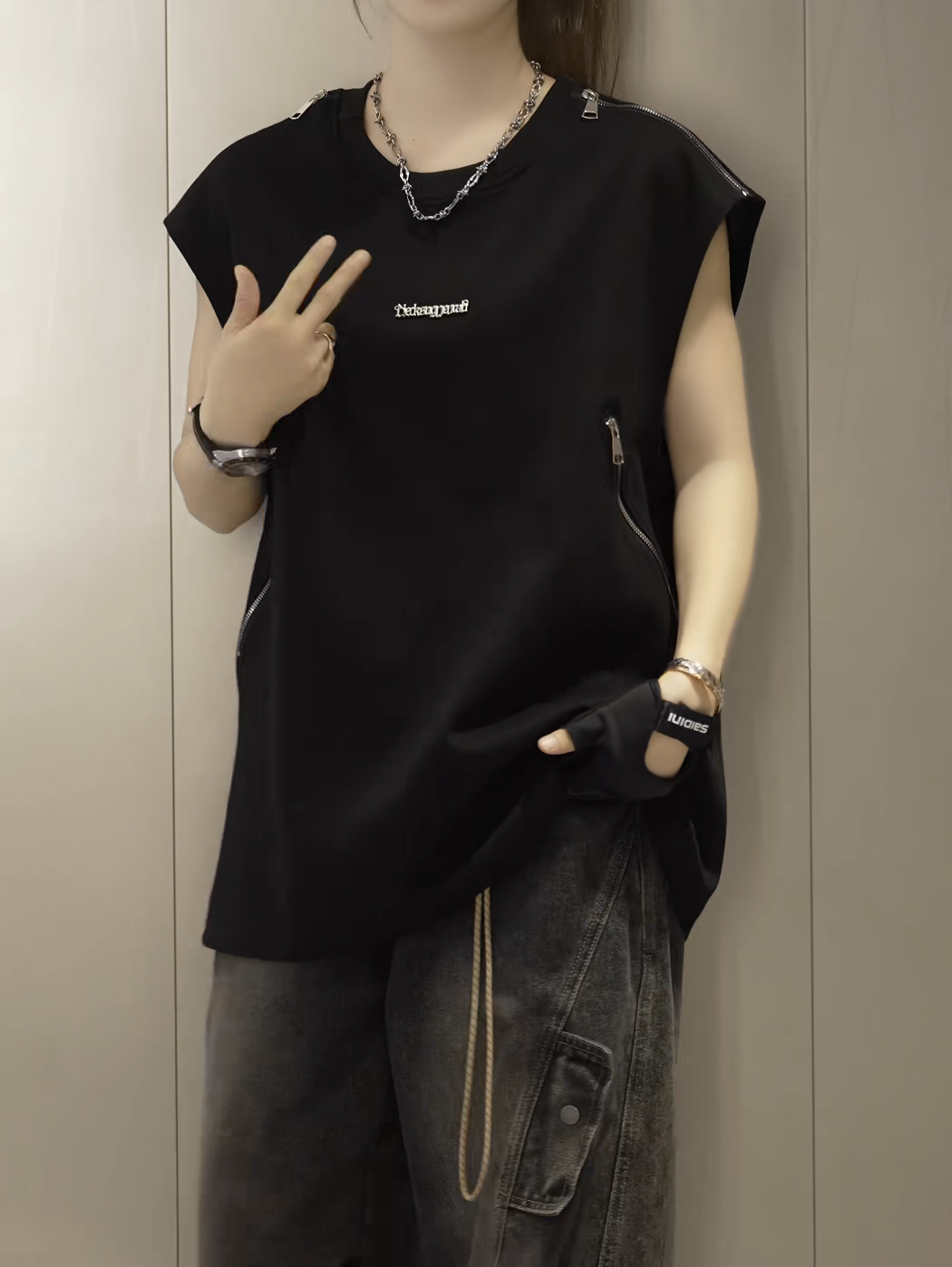 Trendy Designer Metal Zipper Vest - Unisex