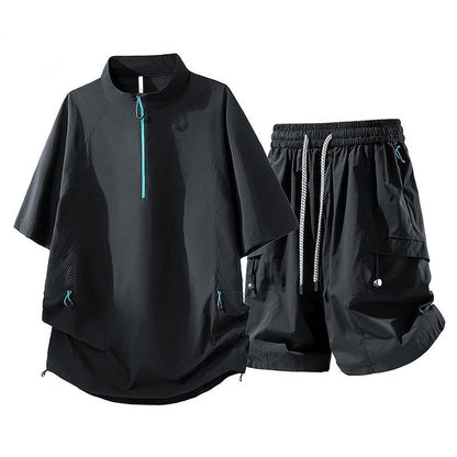 Street Techwear Biker Style Cargo Set
