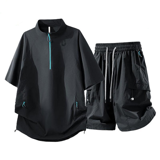 Street Techwear Biker Style Cargo Set