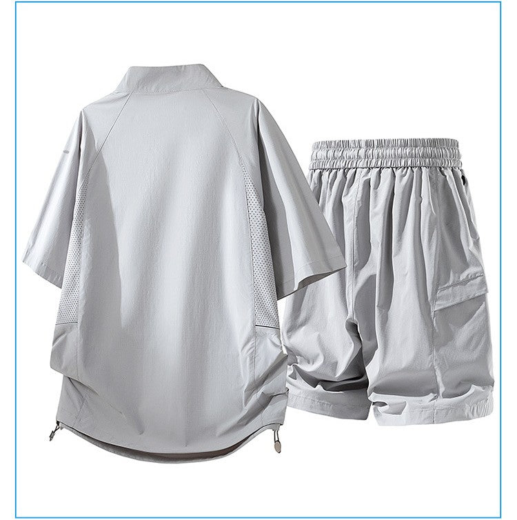 Street Techwear Biker Style Cargo Set