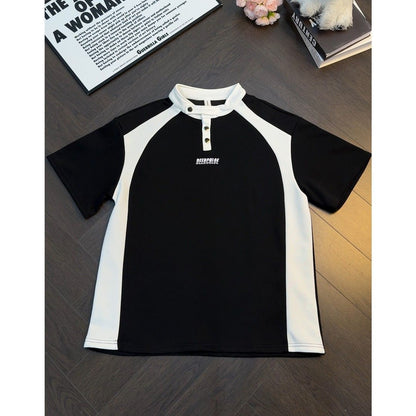 Black and White Color-Blocked Stylish T-shirt