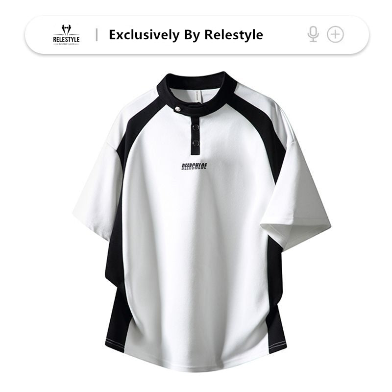 Black and White Color-Blocked Stylish T-shirt