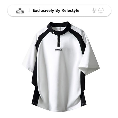 Black and White Color-Blocked Stylish T-shirt