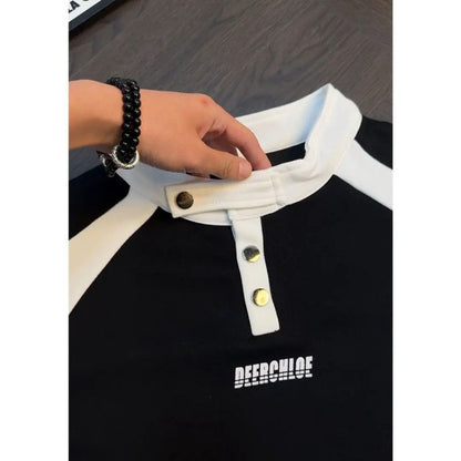 Black and White Color-Blocked Stylish T-shirt