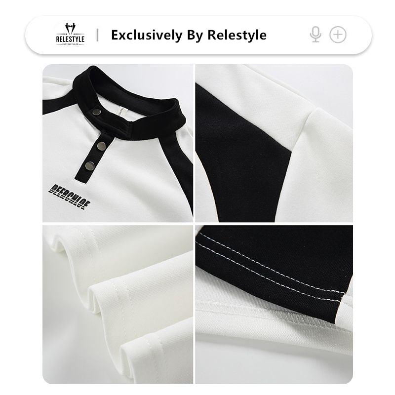 Black and White Color-Blocked Stylish T-shirt