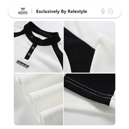 Black and White Color-Blocked Stylish T-shirt