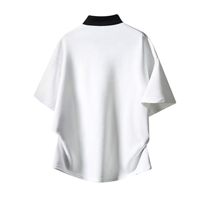 Black and White Color-Blocked Stylish T-shirt