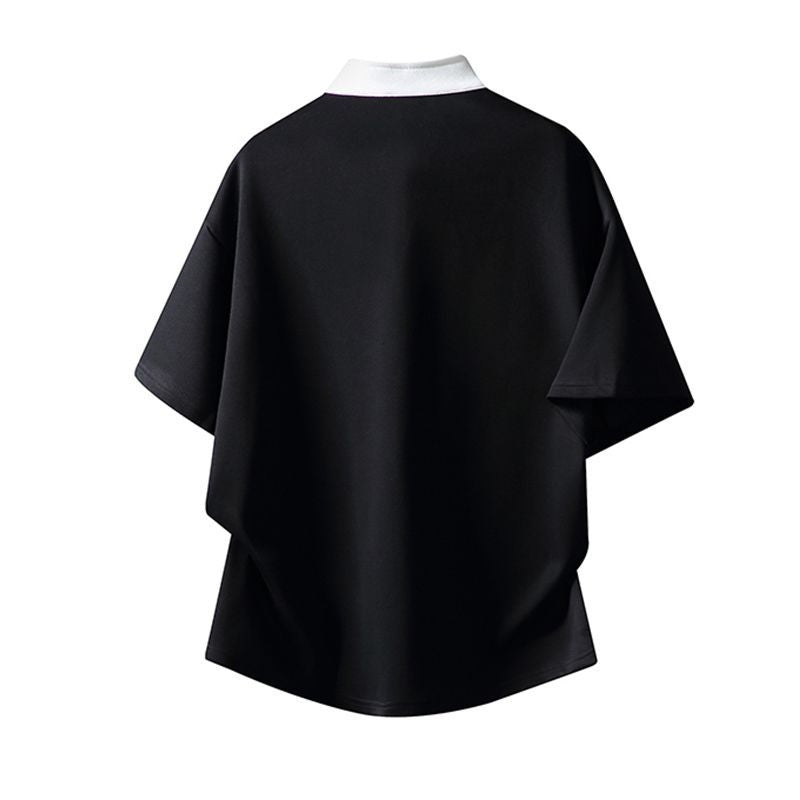 Black and White Color-Blocked Stylish T-shirt