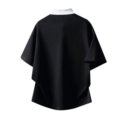Black and White Color-Blocked Stylish T-shirt