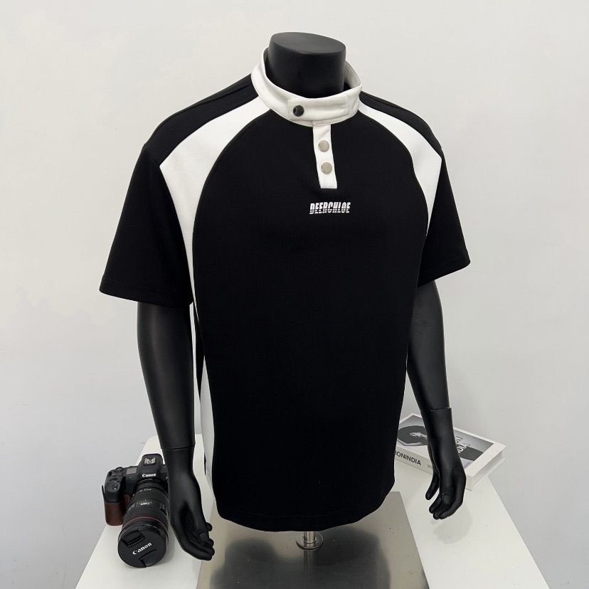 Black and White Color-Blocked Stylish T-shirt