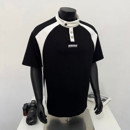 Black and White Color-Blocked Stylish T-shirt