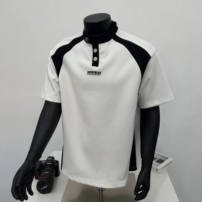 Black and White Color-Blocked Stylish T-shirt