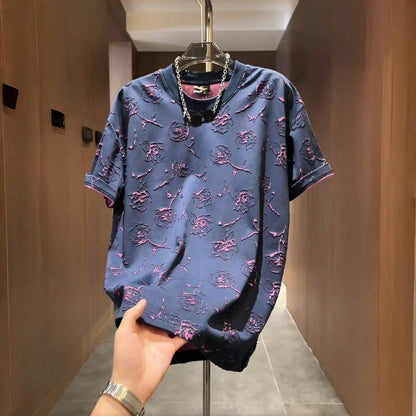 Rose Burnout Trendy Distressed T-Shirt