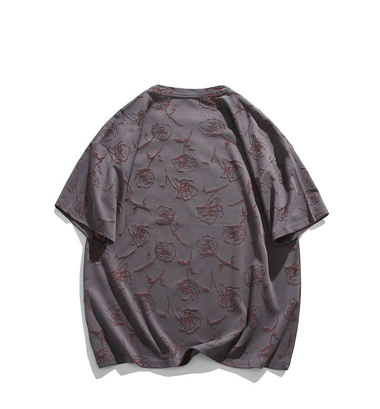 Rose Burnout Trendy Distressed T-Shirt