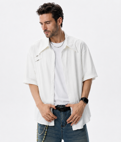 Fashion Premium Textured Loose Shirt