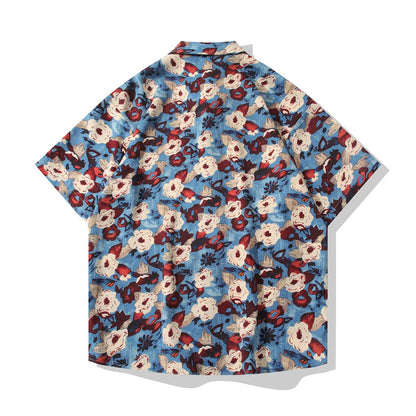 Summer Vacation Color-Blocked Floral Shirt
