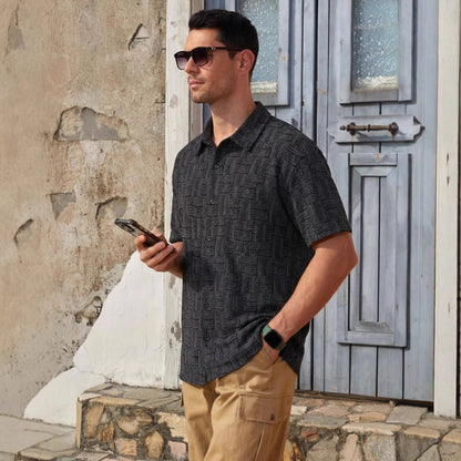 Casual Retro Plaid Short-Sleeve Shirt