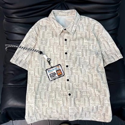 Casual Retro Plaid Short-Sleeve Shirt