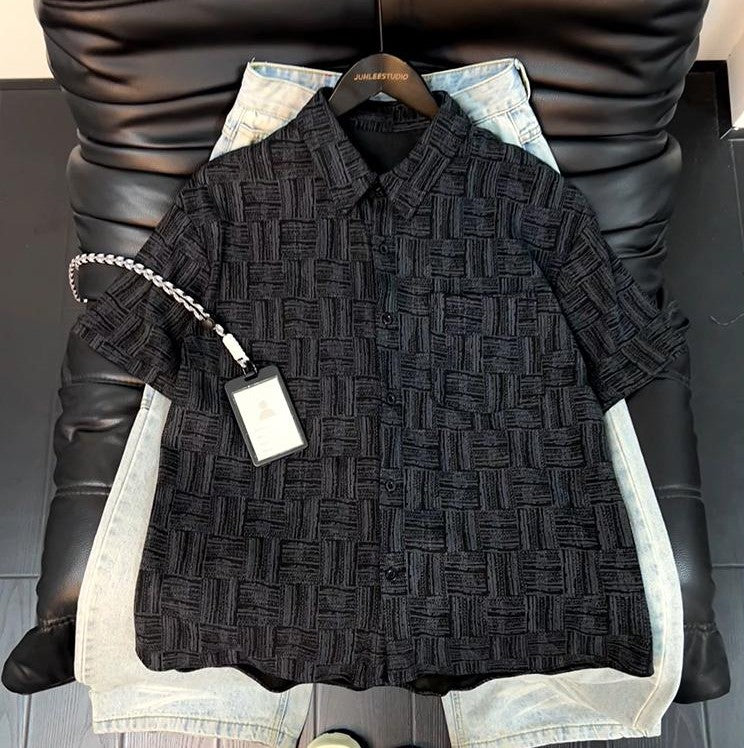 Casual Retro Plaid Short-Sleeve Shirt
