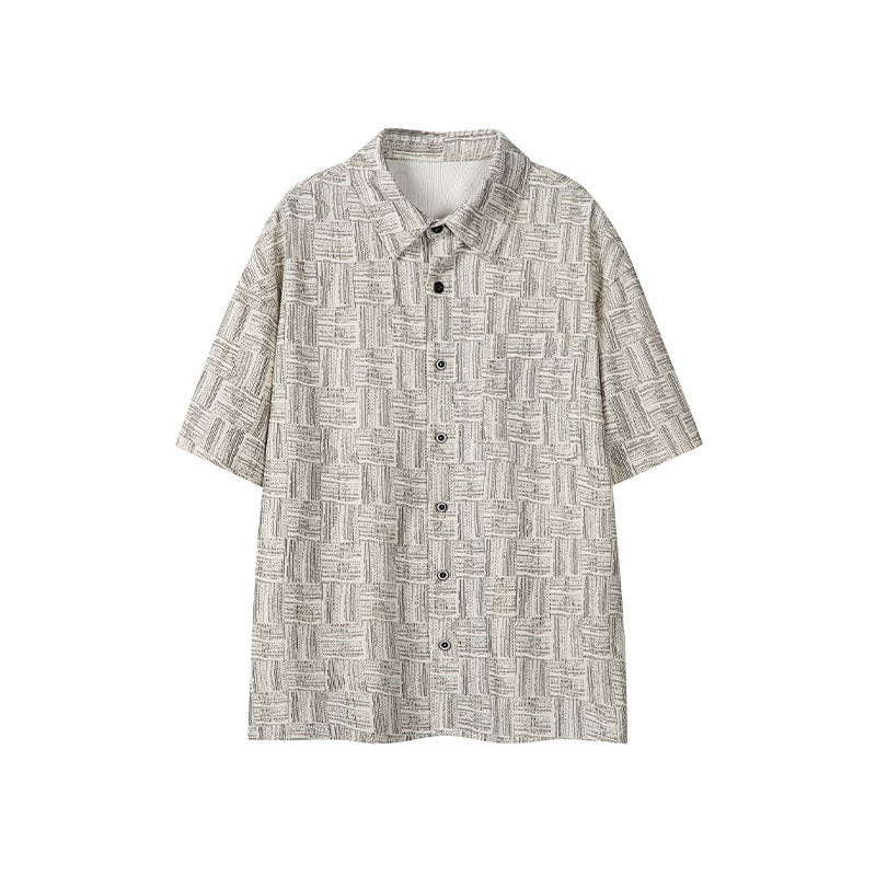 Casual Retro Plaid Short-Sleeve Shirt