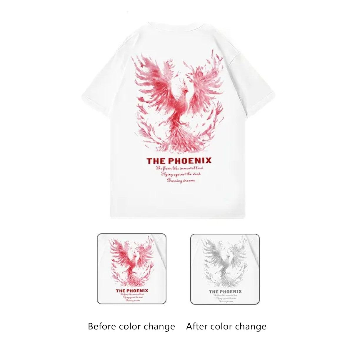 Phoenix Fashion Reactive Color-Changing T-Shirt
