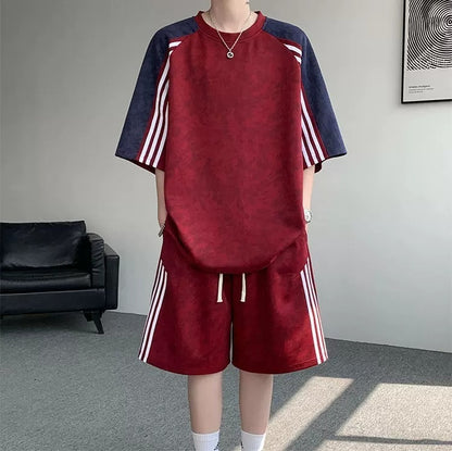 Trendy Striped Loose Casual Sportswear Set