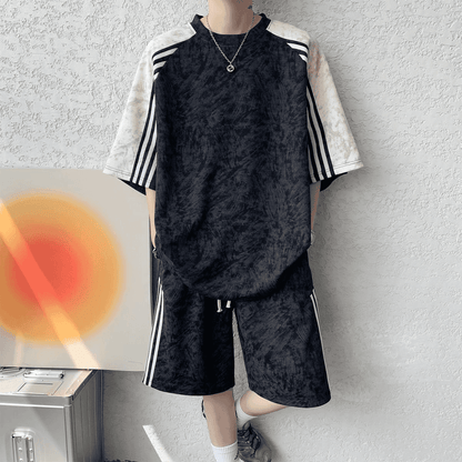 Trendy Striped Loose Casual Sportswear Set
