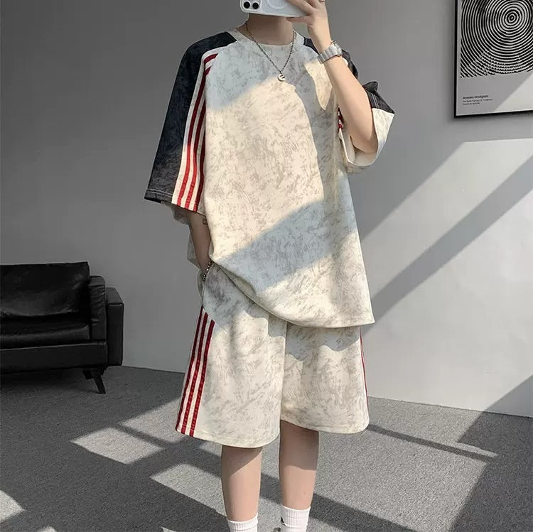 Trendy Striped Loose Casual Sportswear Set